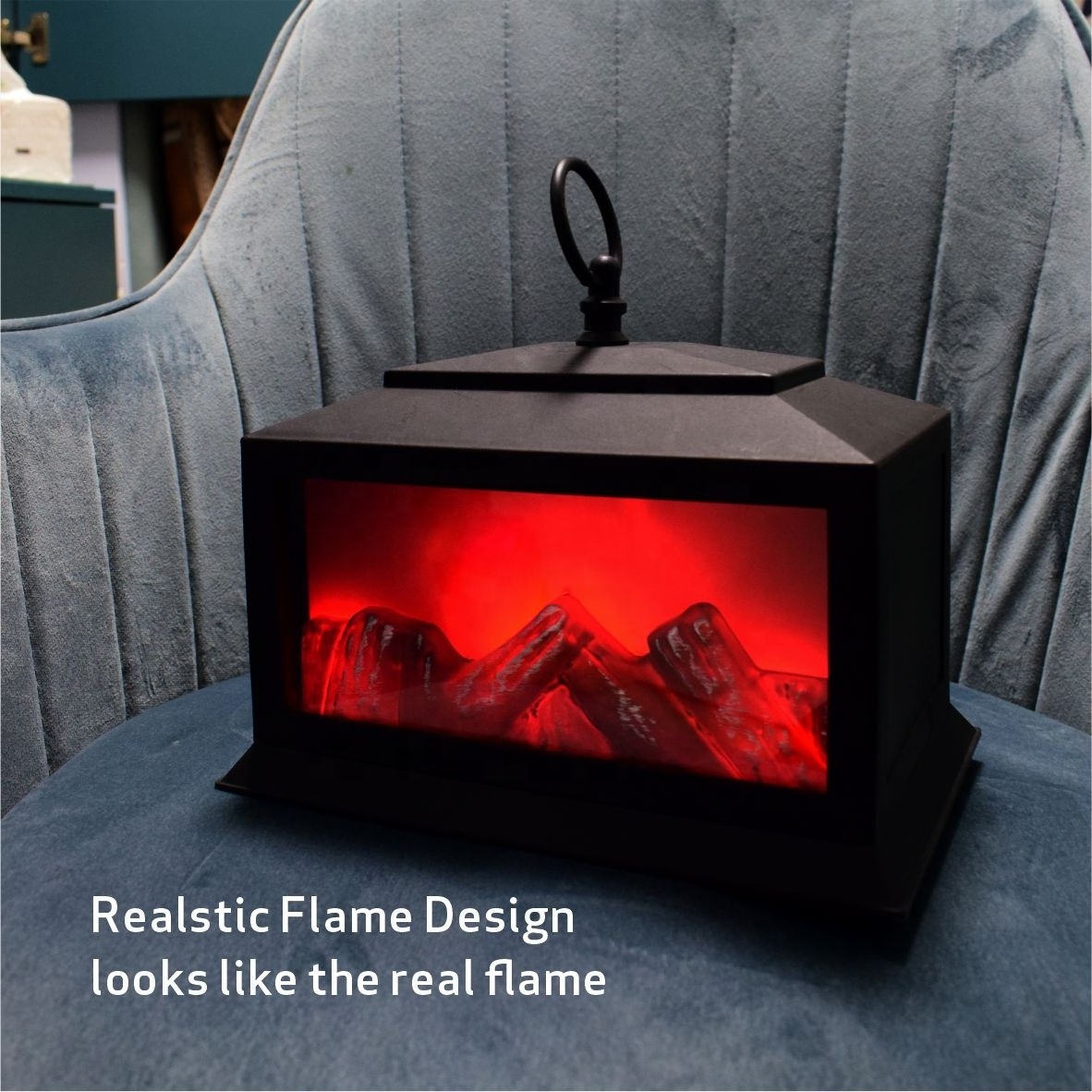 Outdoor Simulation Fireplace Lantern 3AA Flame dancing Light