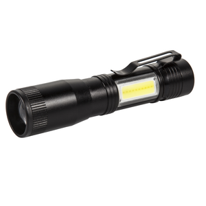 Zoom Focus LED Mini COB Flashlight with Clip