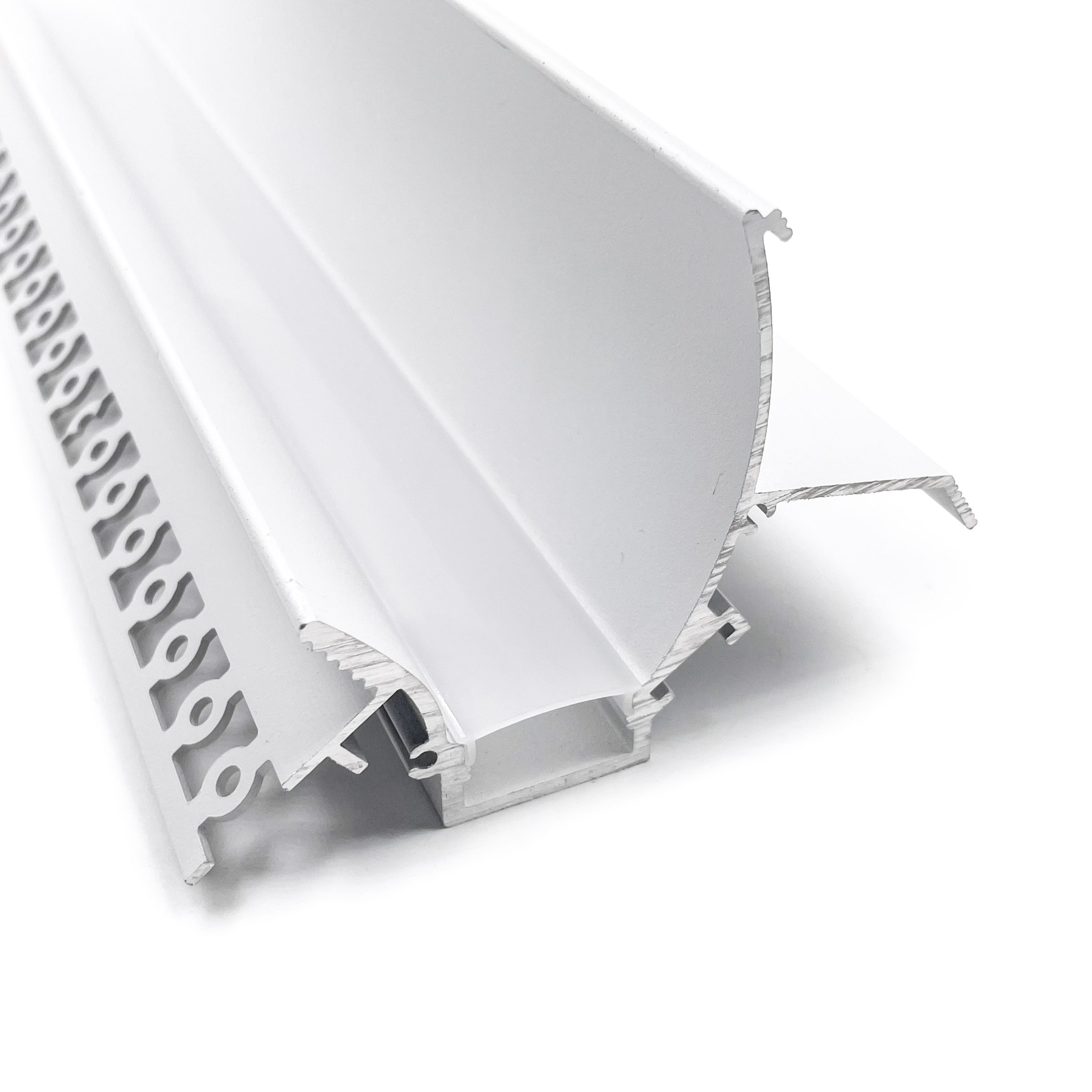 Wall Ceiling Plaster Trimless 90 Degree Corner Embedded Led Drywall Aluminium Profile For Indoor Architectural Lighting