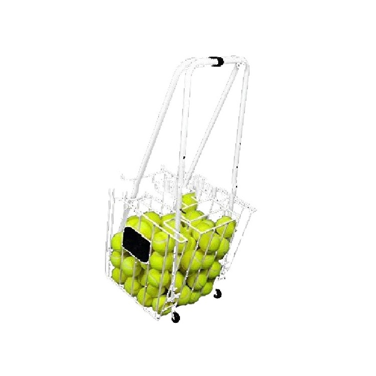 customize durable metal wire trolley tennis ball pick up basket with wheels and handle cart