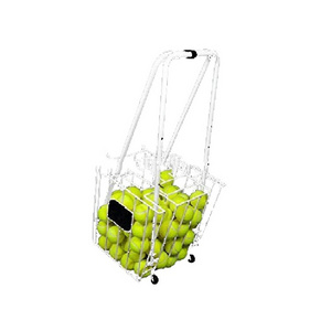 customize durable metal wire trolley tennis ball pick up basket with wheels and handle cart