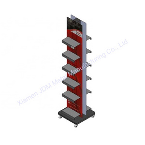 customize steel metal multi-layer shoe supermarket shelves wire tube display wire mesh display steel stand tubes