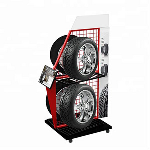 Customize car accessories tire metal display shelf  powder coated metal wheel rim rack