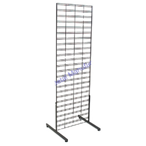 powder coating free standing metal wire grid mesh wall panel baseball hat display rack stand for hanging product