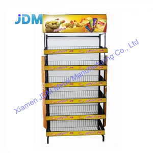 canned food rack black snack display stand for chips stand up snack packaging bags racks supermarket shelf