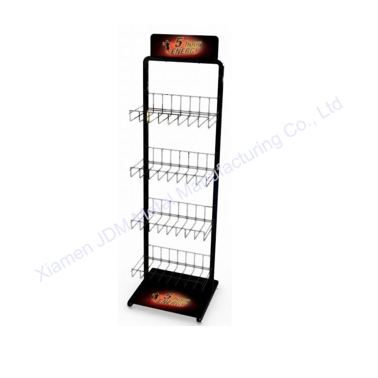 Izing Stacking Racks Pepsi Rack Stand Powder Coated Metal Shelf Custom Floor Display For Can Beverage Mobile Stand