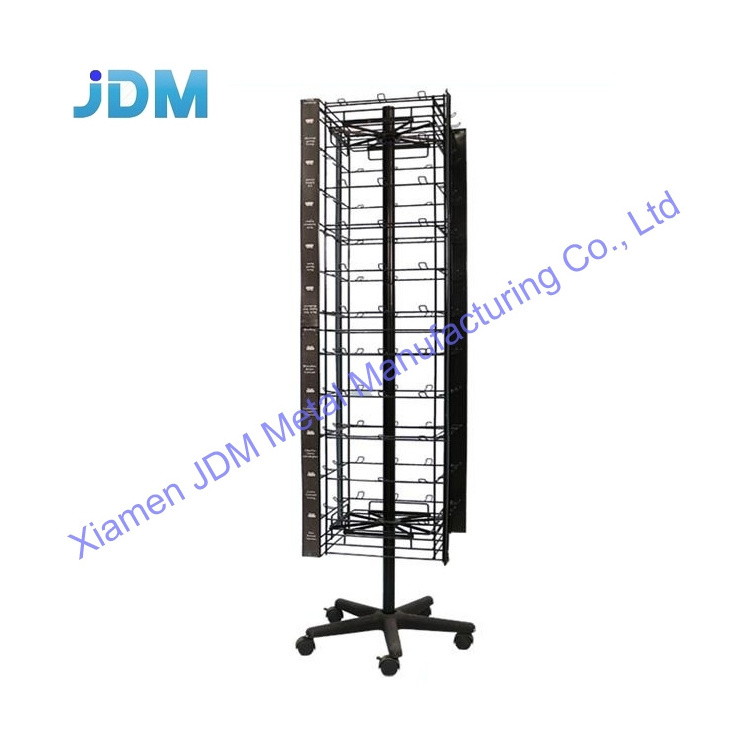 wire spinning display stand rotating hanger flooring revolving retail nuts snack shelves for chips food candy bins