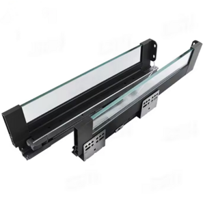 Soft Close Kitchen Cabinet LED Drawer Slides with Glass Slim Runer Box Heavy Duty Drawer Slide