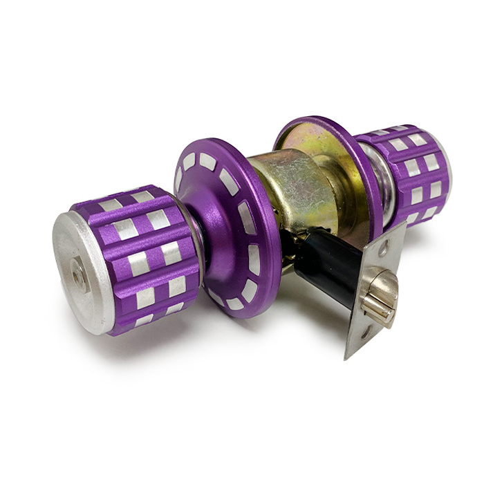 Zinc alloy purple cylindrical locks for bedrooms and bathrooms