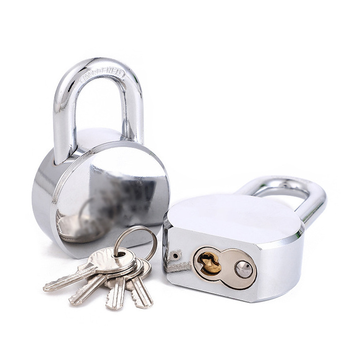 Chrome Plated Heavy Duty 65mm Round Steel Padlock Factory Padlock With High Quality