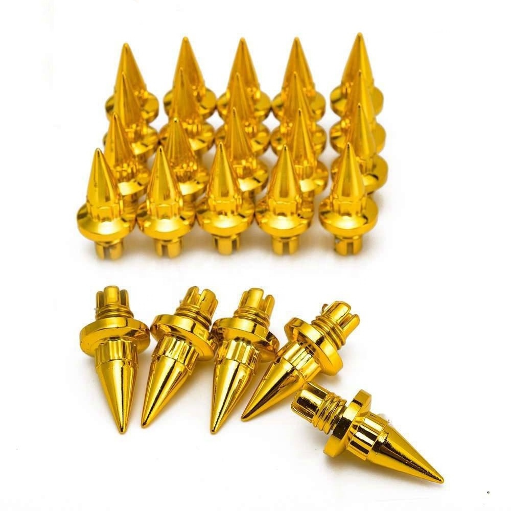 JDMotorsport88 25pcs Universal Plastic Spike Wheel Rivets Long Cone Nuts Rims Lip Cap Tire Studs Screw for Wheel Rim Lip