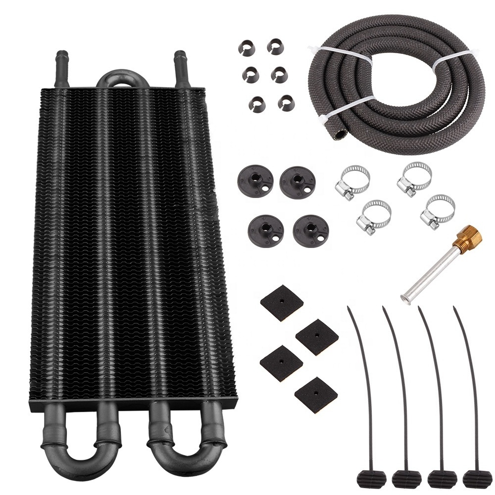 JDMotorsport88 Universal Car 4 Row AN6 Aluminum Engine Transmission Racing Oil Cooler and Hose Mounting Kit