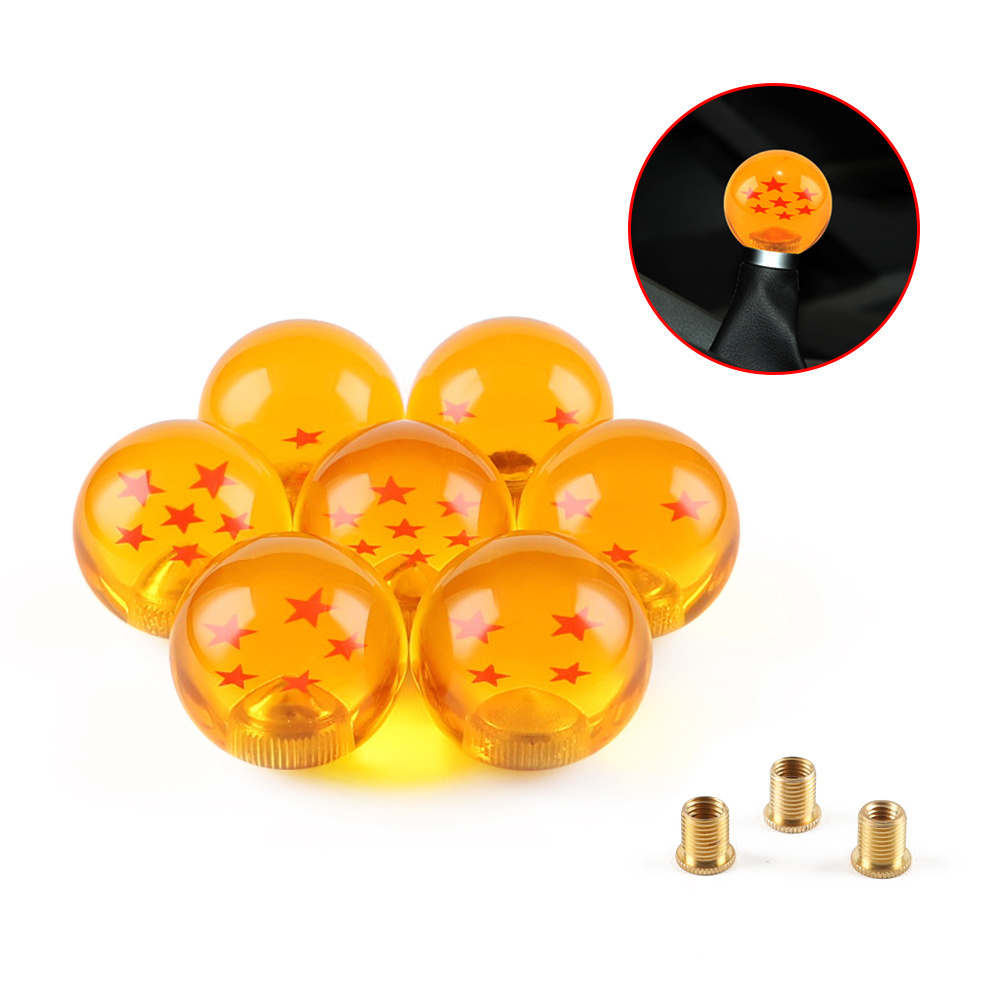 Universal Dragon Ball Z Star Manual Car Gear head 7 Stars Shift Knob with Adapter Fits Most Car