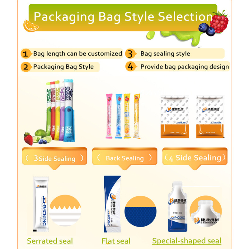 Full Automatic Ice Lolly Ice Pop Popsicle Water Liquid Stick Bag Pouch Sachet Filling And Sealing Packing Packaging Machine