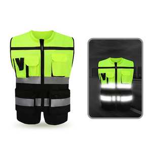 safety reflector vest Safety Vest Reflective for workers with Pockets and Zipper, High Visibility Mesh ANSI Class 2 Jinda ODM OE