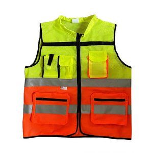 Construction Work reflective safety clothing breathable Top selling emergency High Visibility 3m reflective stripes safety vest