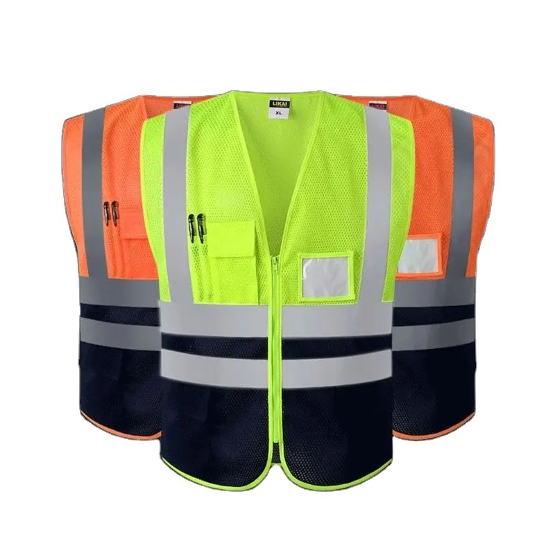 High Quality Hi Vis Reflector Jacket Reflective Safety Vest With Custom Logo Yellow Safety Vest