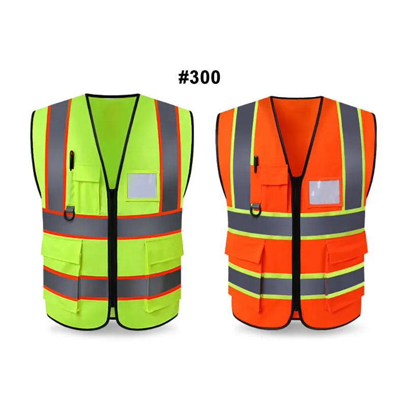 Manufacture China Custom Logo Traffic Reflector Jacket Reflect Strip Fashion Hivis Orange Safety Vest For Bicycle