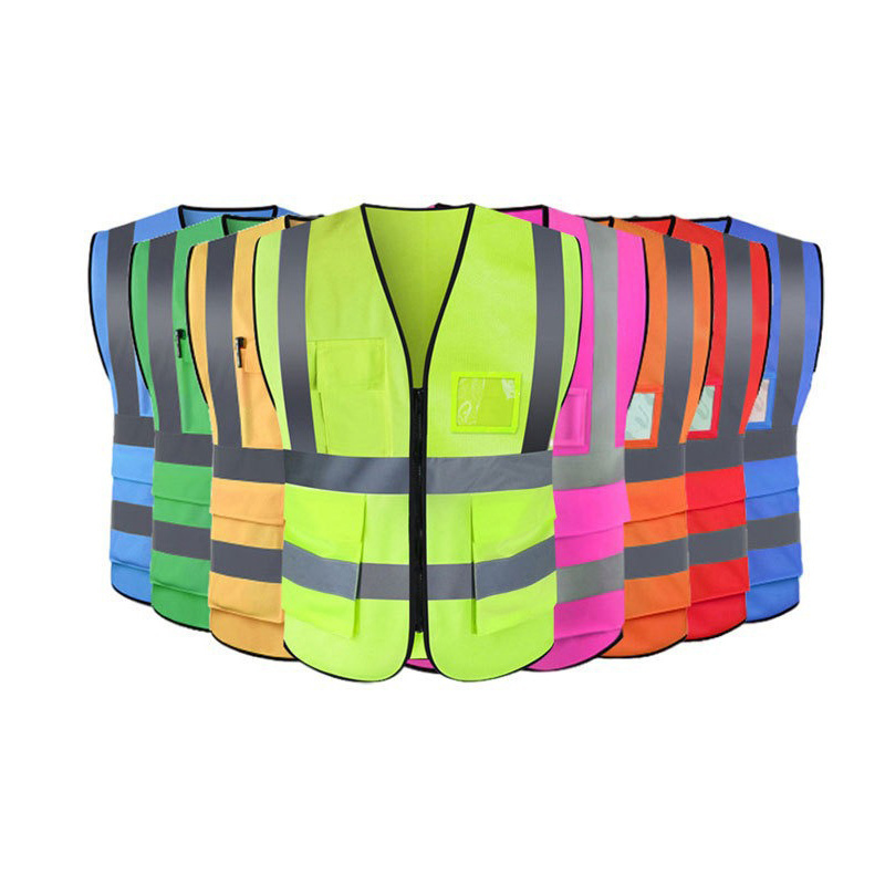 Manufacture China Custom Logo Traffic Reflector Jacket Reflect Strip Fashion Hivis Orange Safety Vest For Bicycle