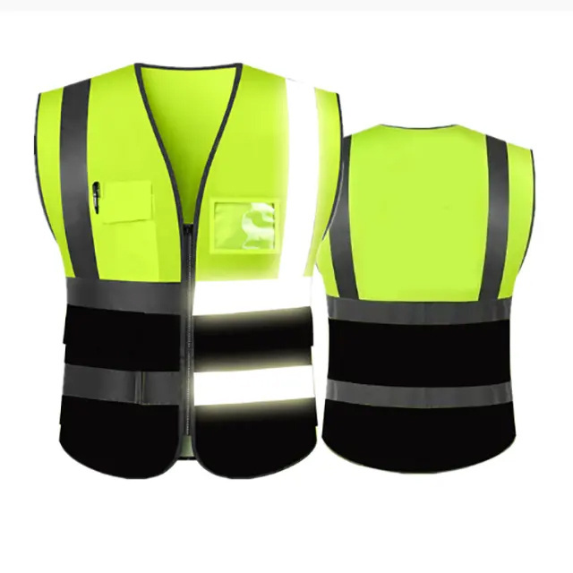 Manufacture China Custom Logo Traffic Reflector Jacket Reflect Strip Fashion Hivis Orange Safety Vest For Bicycle