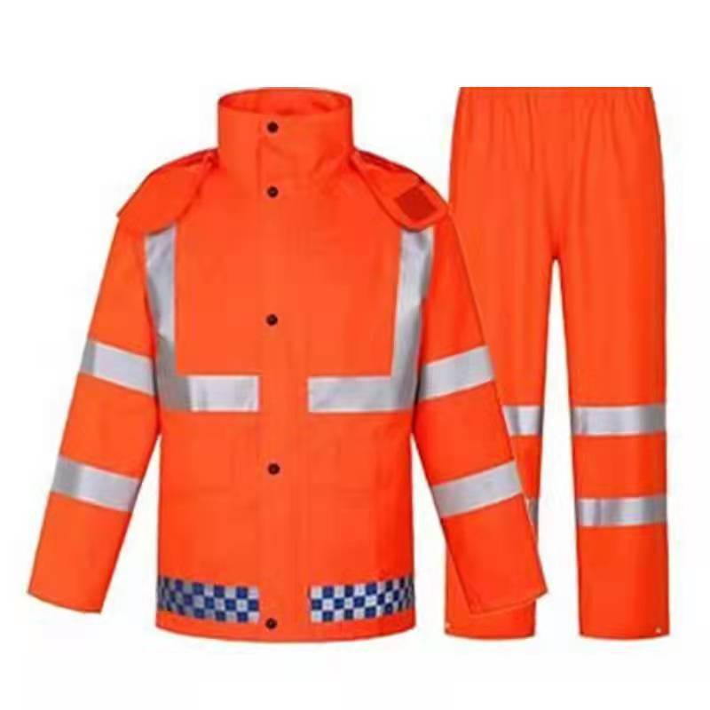 Reflective Rain Jacket, Waterproof Hi Vis Safety Jacket, Heavy Duty Class II High Visibility Trench Coat