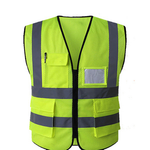 Mesh High Visibility Reflective Safety Vest with Pockets and Zipper for Men Women Work Construction Vest