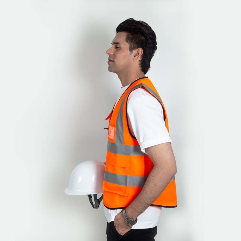 Working Vest for Outdoor Running Cycling Walking at Night  Class 2 High Visibility Zipper Front Safety Vest