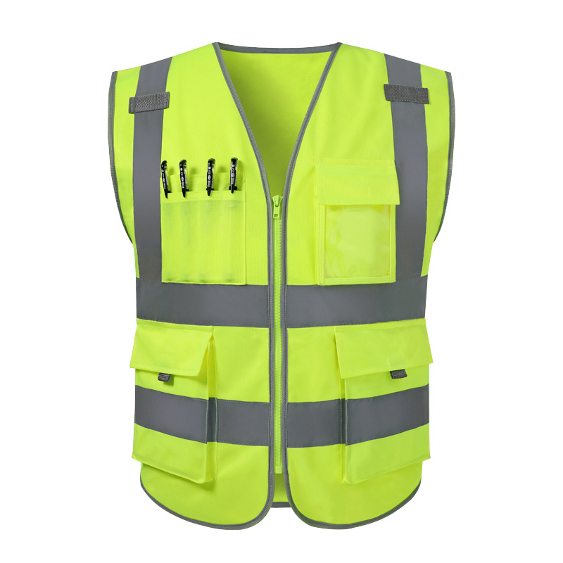 Engineer Safety Vest Reflector 4 Pen Pockets with ID Pocket Reflective Vest OEM Design