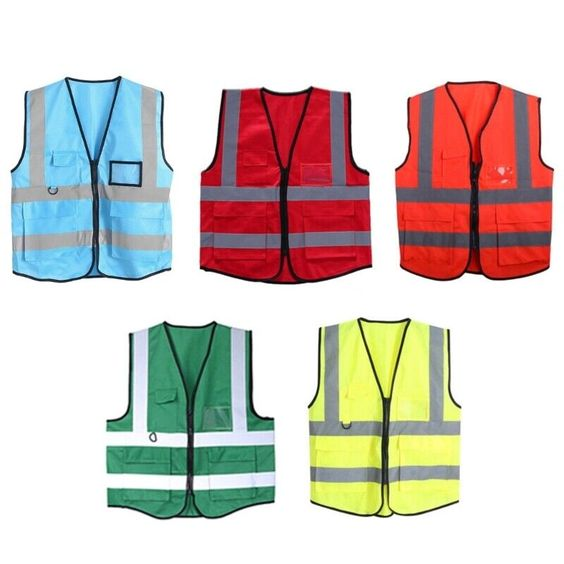 Promotion Custom Blue Red Orange Safety Work Vest with Reflective Strips Reflective Vest for Construction Cycling Motorcycle