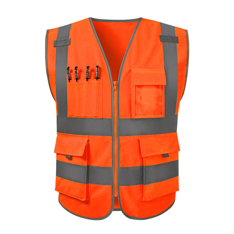 Engineer Safety Vest Reflector 4 Pen Pockets with ID Pocket Reflective Vest OEM Design