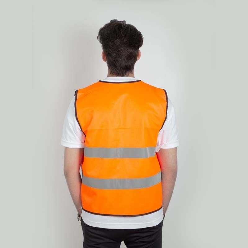 construction mens black and yellow and orange custom customised reflective safety work vest with logo with pockets