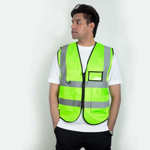 Working Vest for Outdoor Running Cycling Walking at Night  Class 2 High Visibility Zipper Front Safety Vest