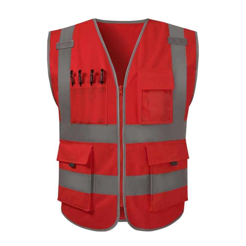 Engineer Safety Vest Reflector 4 Pen Pockets with ID Pocket Reflective Vest OEM Design