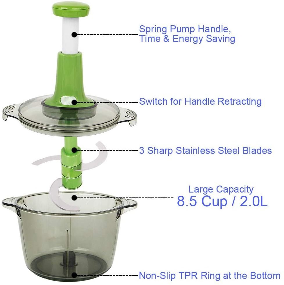 Manual Food Chopper, Express Hand Held Chopper, Chop & Cut Fruits, Vegetables, Herbs, Onions