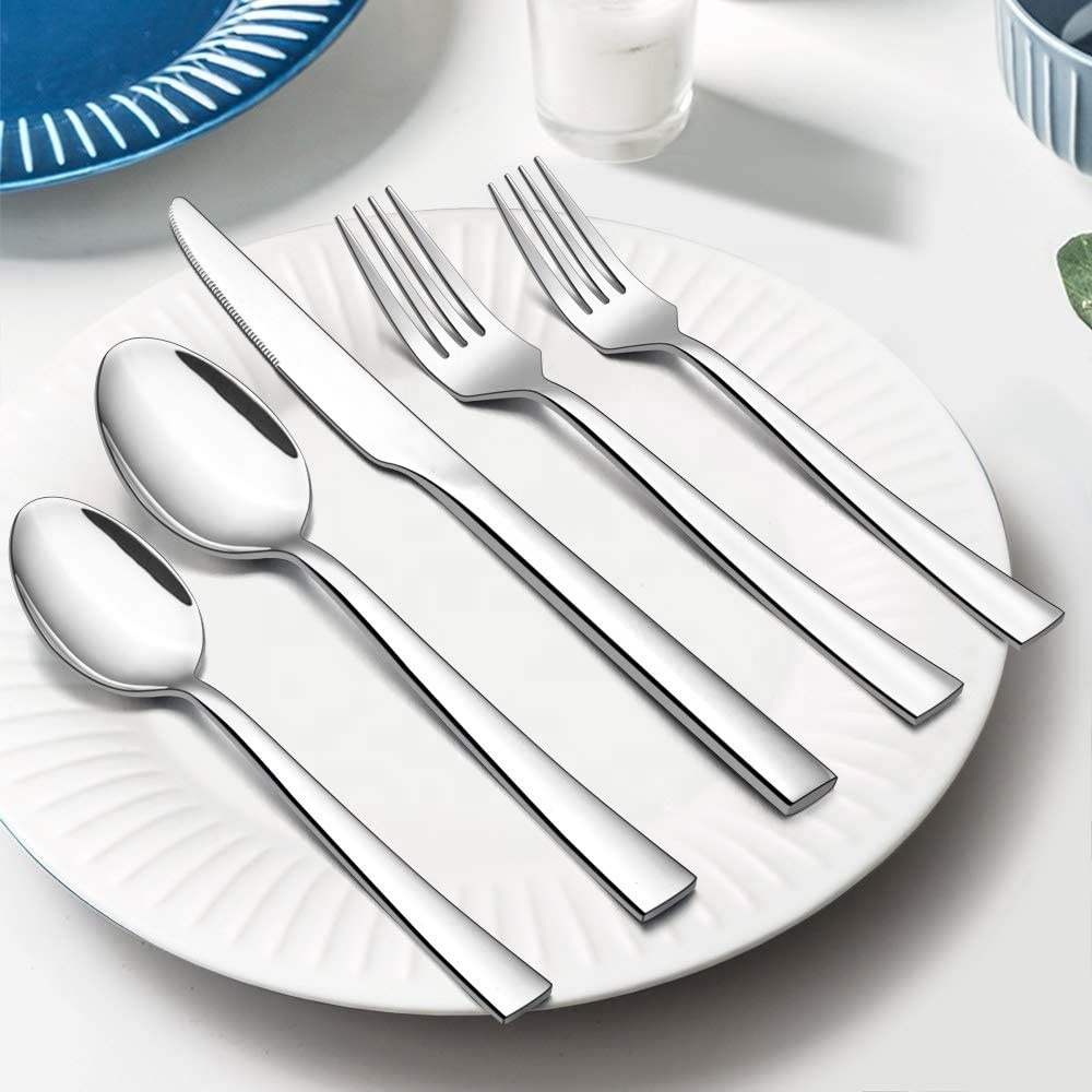 60-Piece Silverware Set, Stainless Steel Flatware Set Service for 12, Tableware Cutlery Set for Home Restaurant Party