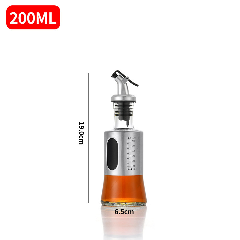 200/300/500ml Glass Oil Dispenser Bottle Stainless Steel Glass Oil Container