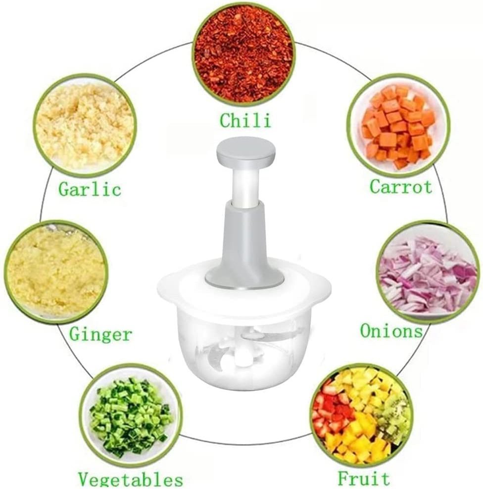 Hand Food Chopper with Stainless Steel Blades Onion Chopper for Veggies Onions Garlic Nuts Salads