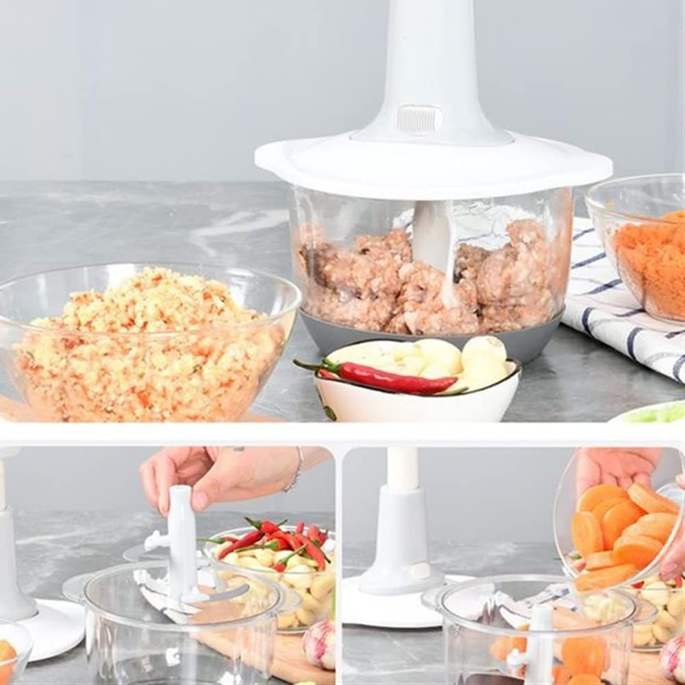 Hand Food Chopper with Stainless Steel Blades Onion Chopper for Veggies Onions Garlic Nuts Salads