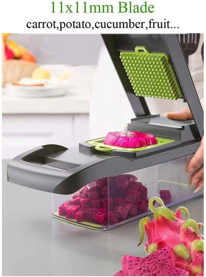 Kitchen muti-functional use 14 in 1 good quality stainless steel vegetable chopper for potato