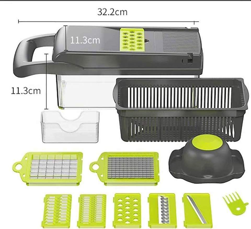 Kitchen muti-functional use 14 in 1 good quality stainless steel vegetable chopper for potato