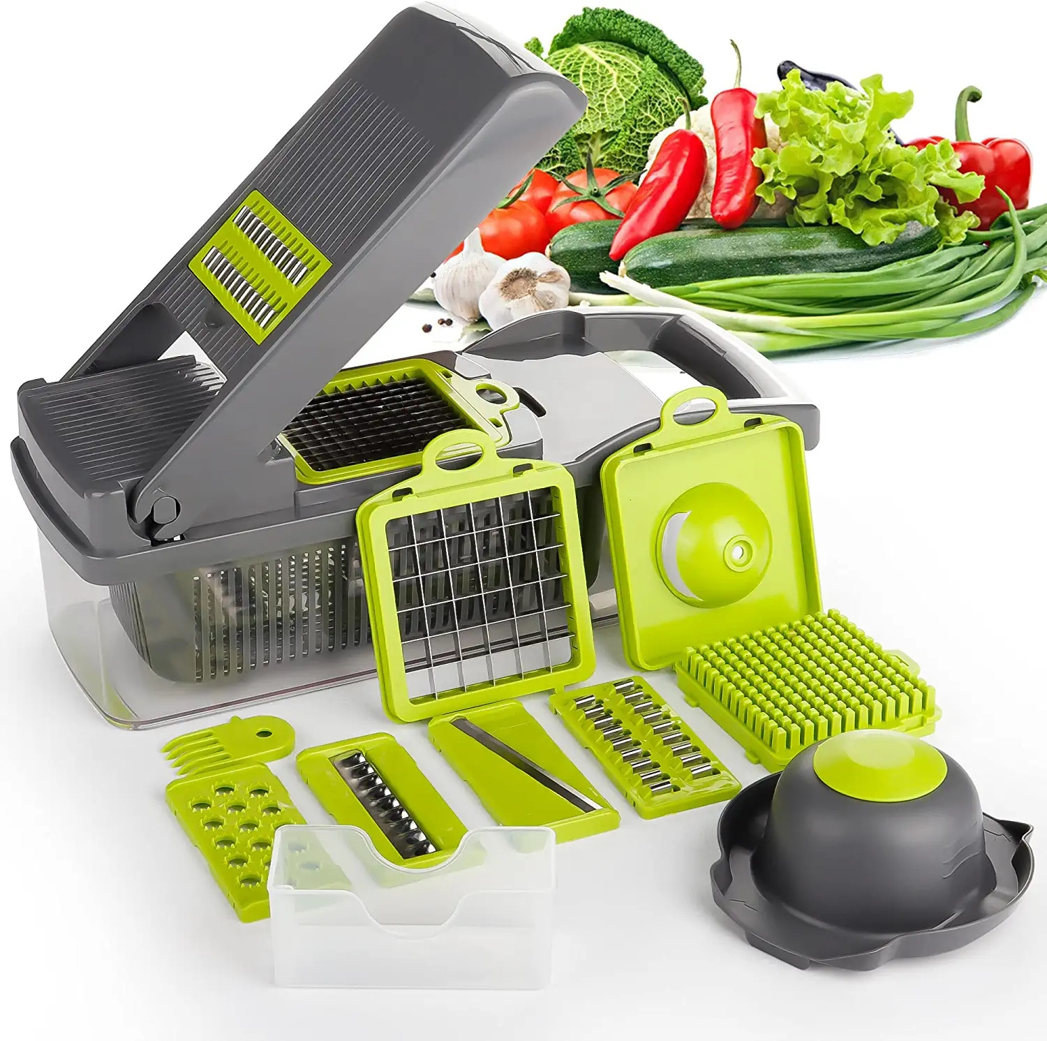 12 in 1 hand operated vegetable slicer food dicer shredder with strainer and egg separator online Fruit & Vegetable Tools