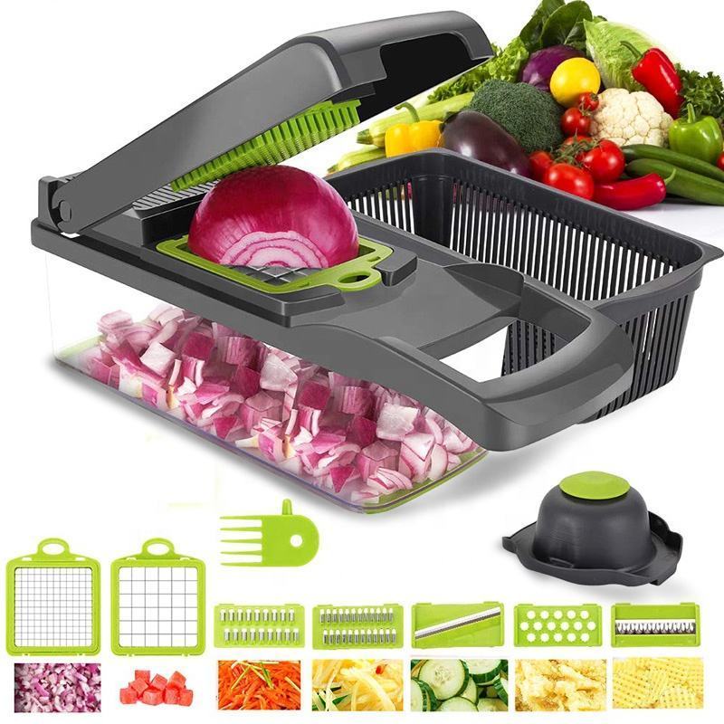 Hot Selling Kitchen Multi 7 In 1 Manual Mandoline Fruit Vegetable Cutter Onion Dicer Veggie Slicer Vegetable Chopper