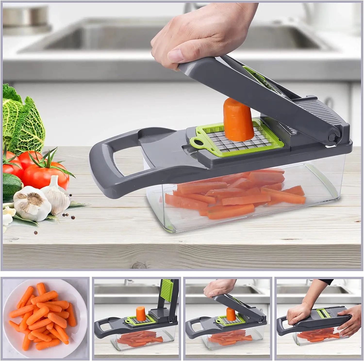 12 in 1 hand operated vegetable slicer food dicer shredder with strainer and egg separator online Fruit & Vegetable Tools