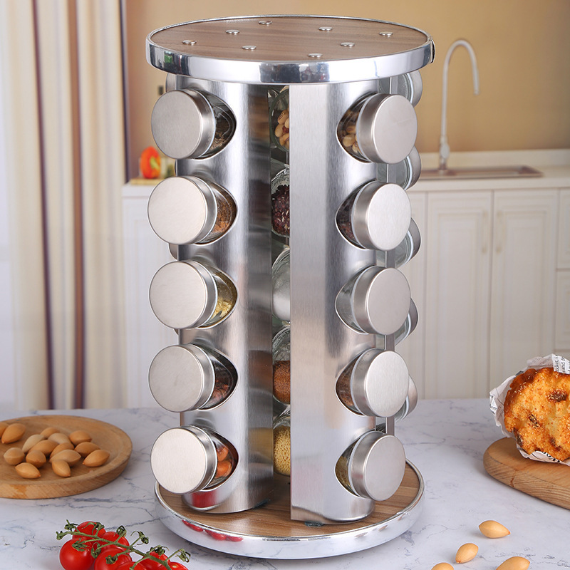 Revolving Spice Rack Rotating Spice Tower Organizer