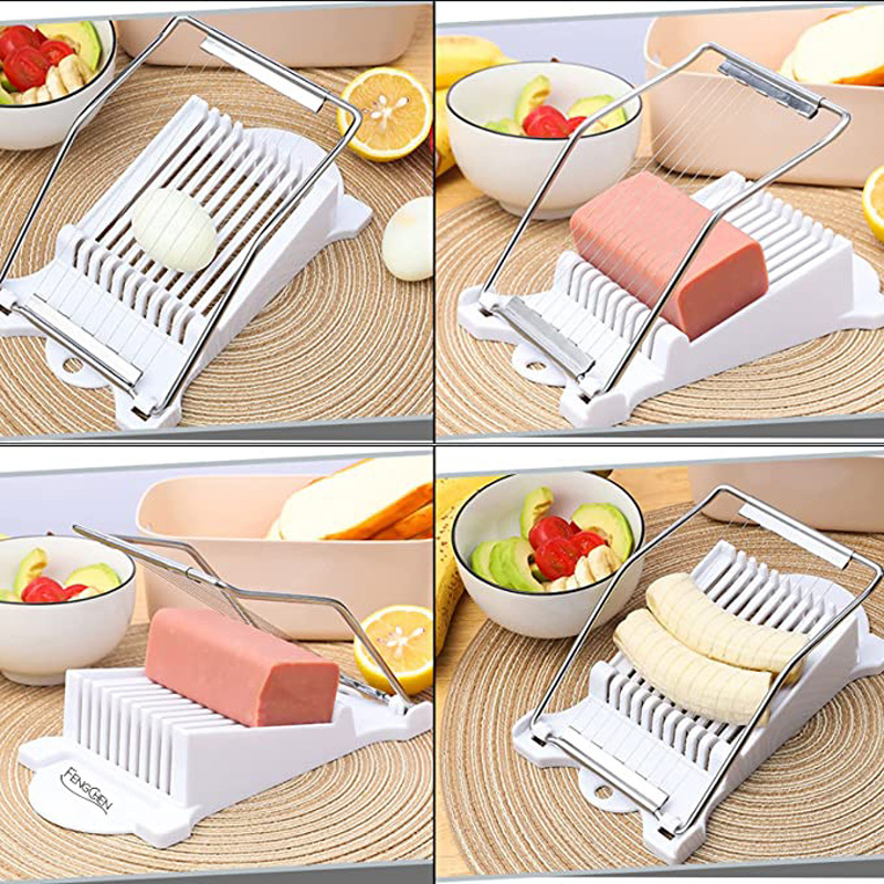 Stainless Steel Wires Banana Slicer Machine Luncheon Meat Slicer for Boiled Egg Fruit Soft Cheese Slicer Cutter