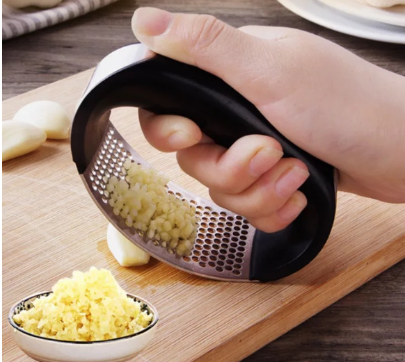 Fruit Vegetable Kitchen Stainless Steel Garlic Press Manual Garlic Mincer Curve Chopping Garlic Tools