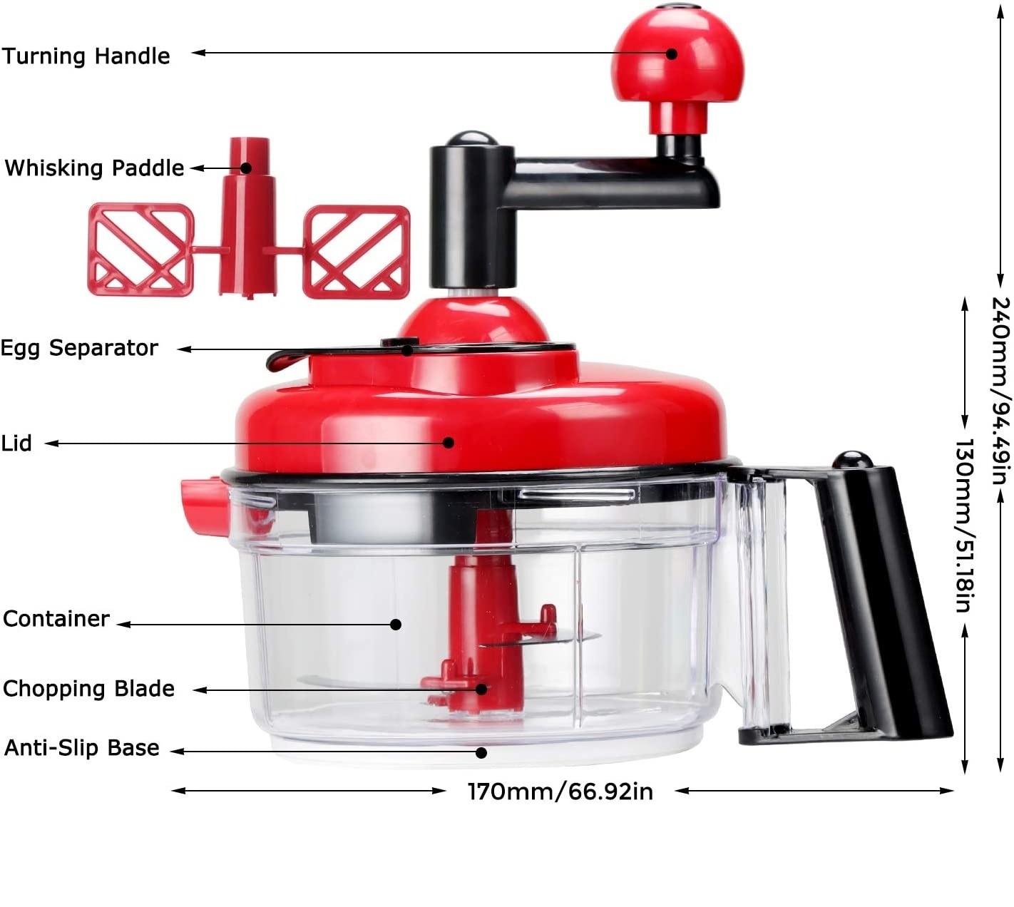 Onion Chopper Food Chopper Hand Crank Food Processor