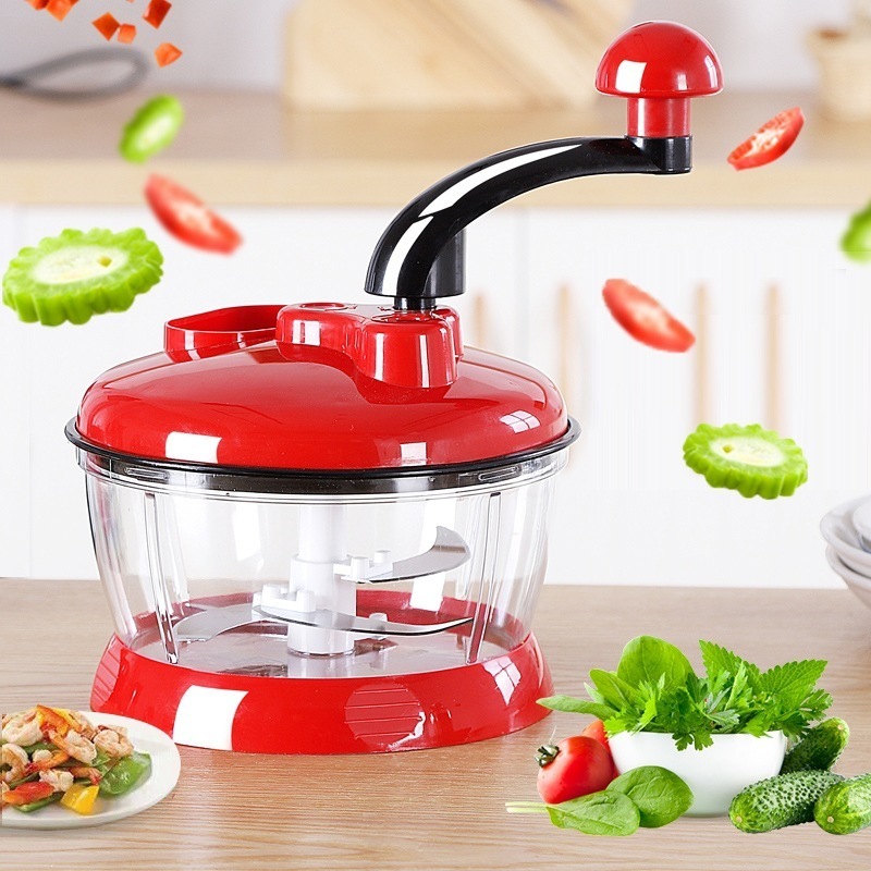 Hand Food Chopper, Vegetable Quick Chopper Manual Food Processor, Easy to Clean Food Dicer Mincer Mixer Blender