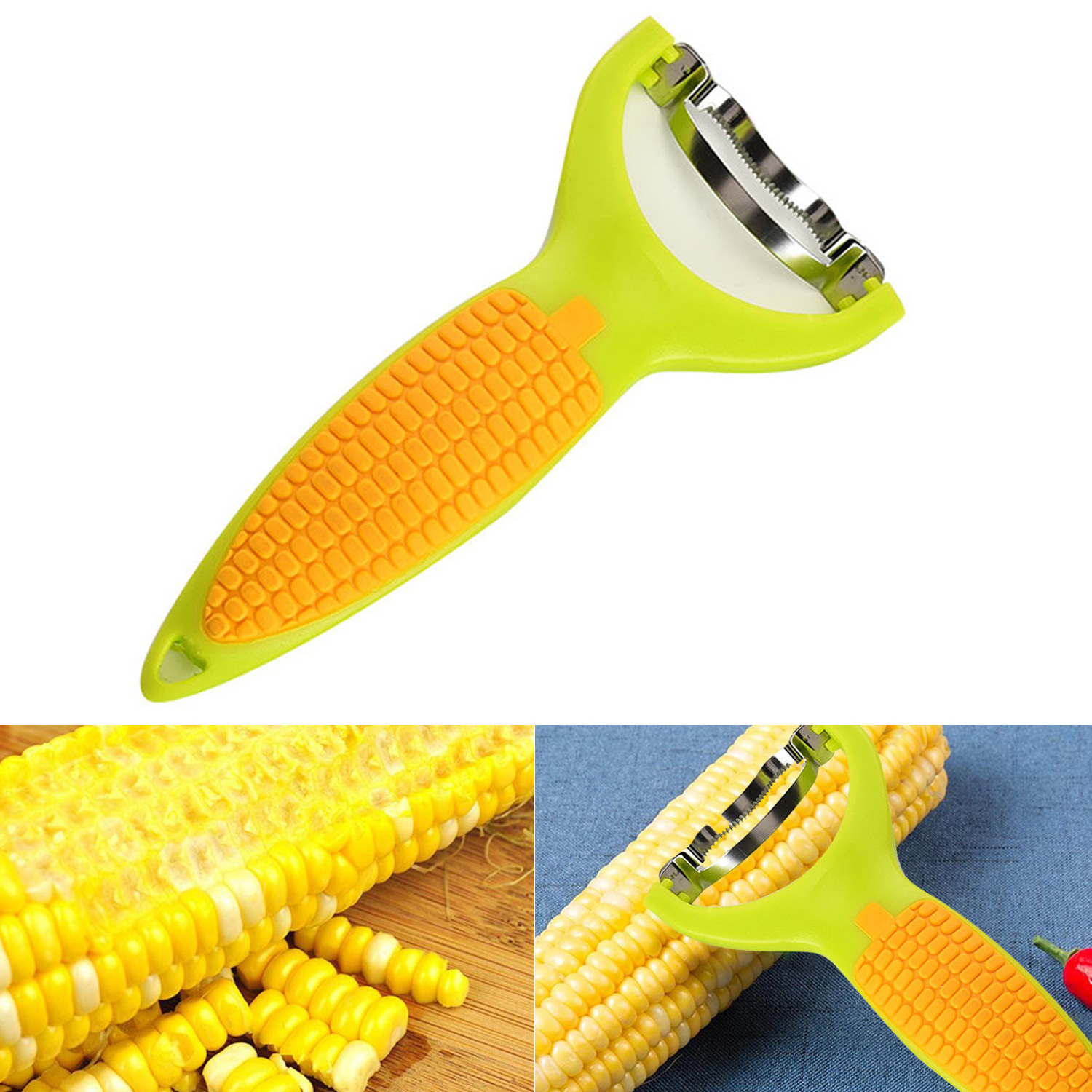 Stainless Steel Manual Corn Cob Peeler Stripper Kitchen Tool for Removing Kernels Fruit Vegetable Chopper