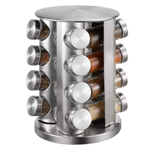 16 Jars Countertop Free-standing Vertical Rotatable Revolving Rotating Kitchen Organization and Storage Spice Rack